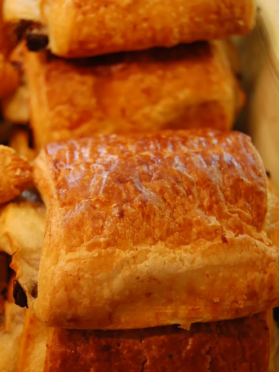 Pains au chocolat, gestapelt